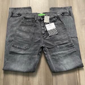 Free People SR vs Sandrine Rose High Waist Jeans Women's 24 Grey Straight Leg